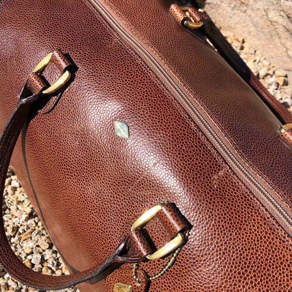 I Santi VTG Pebble Leather Duffel Bag Weekender 💼 - Picture 10 of 12